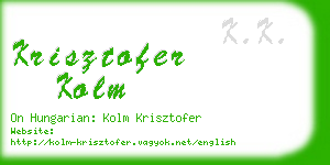 krisztofer kolm business card